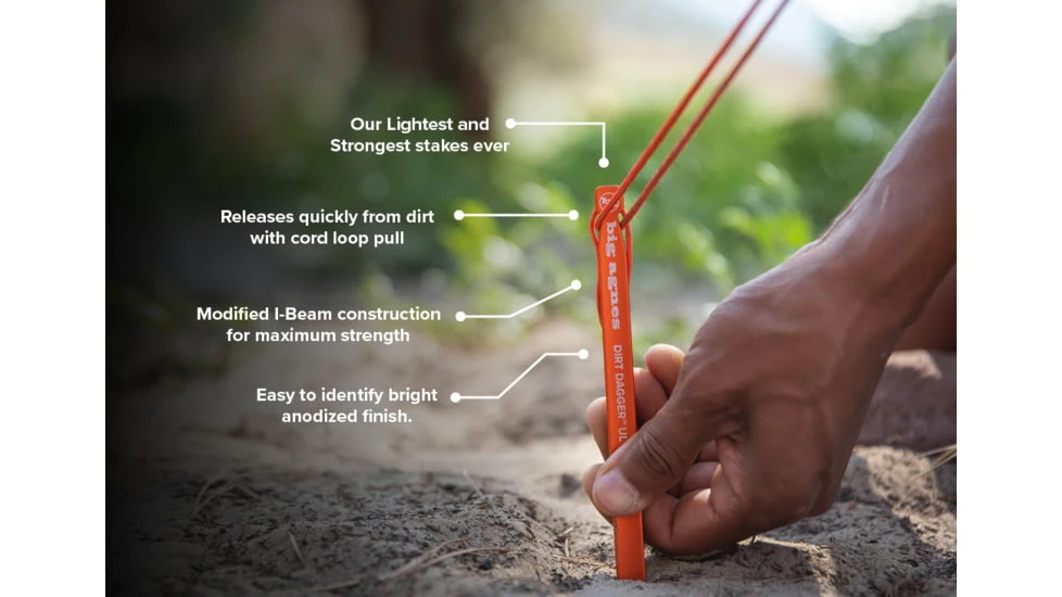 Big Agnes Dirt Dagger UL 10in Tent Stakes, Pack Of 6 - Image 5